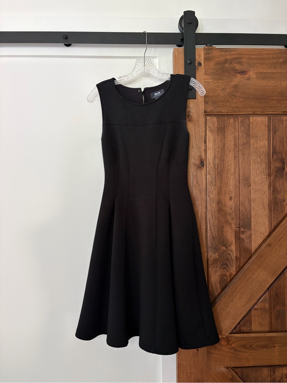 maeve by anthropologie black sleeveless fit and flare dress